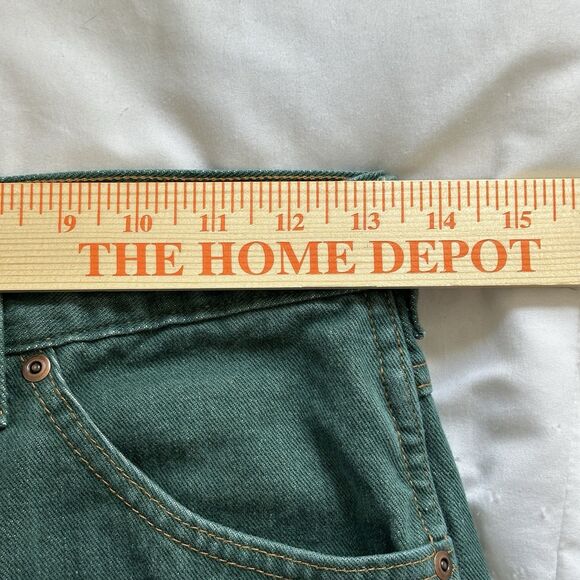 Vtg 90s Lands End Ankle Jeans Womens 6 Tall Green Denim Taper Leg Mom Grunge - Picture 8 of 13